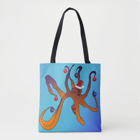 Santa Octopus Tasche (Vorderseite)