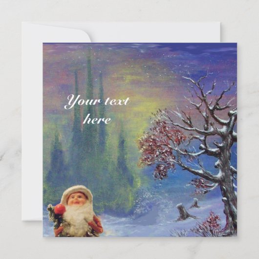 SANTA OF THE GNOMES, WINTER FERIENURLAUB CHRISTMAS EINLADUNG (Rückseite)