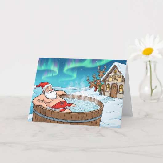 Santa Off Duty Karte (Kleine Pflanze)