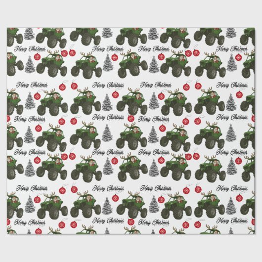Santa Off Road Geschenkpapier (Saum)