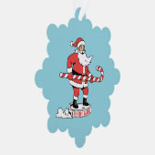 Santa on a Roomba – Holiday Express Ornament Karte (Rechts)