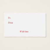 "Santa on a Train" Vintage Geschenkmarke (Rückseite)