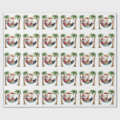 Santa on a Tropical Island Christmas Geschenkpapier (Flach)