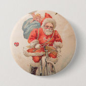 Santa on Bicylce Button (Vorderseite)