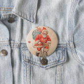 Santa on Bicylce Button (Beispiel)