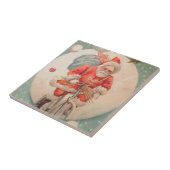 Santa on Bicylce Fliese (Seite)