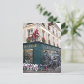 Santa on Bike Weihnachtskarte Feiertagspostkarte (Stehend Vorderseite)