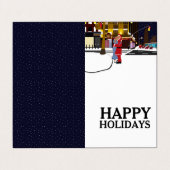 Santa on Broadway, Foto Weihnachtskarte Visitenkarten (Außenseite Aufgefaltet)