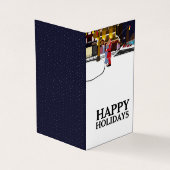 Santa on Broadway, Foto Weihnachtskarte Visitenkarten (Vorderseite)