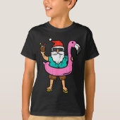 Santa On Flamingo Floatie Cute Christmas In July X T-Shirt (Vorderseite)