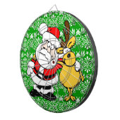 Santa on Green Background Dartscheibe (Vorderseite rechts)