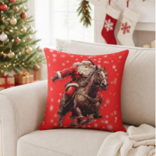 Santa on Horse Throw Kissen