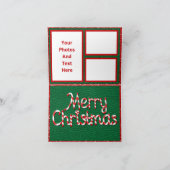 Santa on Joy Candy Canes Half Folkkarte Karte (Innenseite)