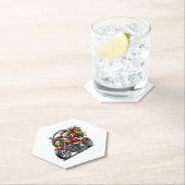 Santa on Motorcycle Christmas Biker Untersetzer (Vor Ort)