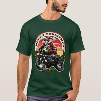 Santa on Motorrad T-Shirt