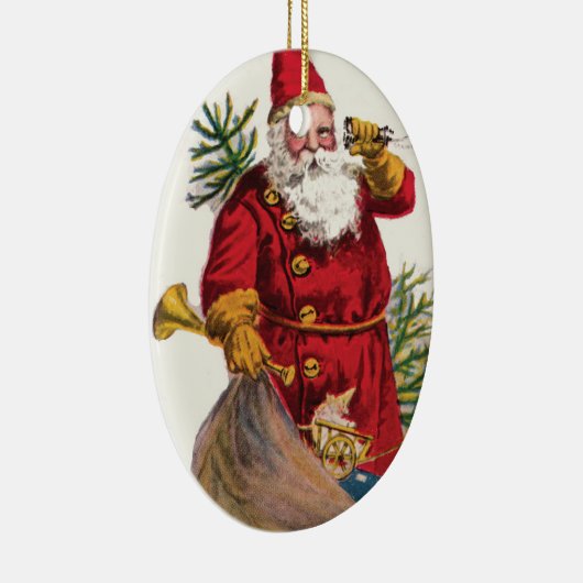 Santa on Old Time Receiver Ornament (Rechts)