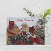 Santa on Parade Flat Card Feiertagskarte (Stehend Vorderseite)
