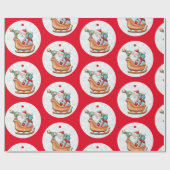 Santa on Red Geschenkpapier (Flach)
