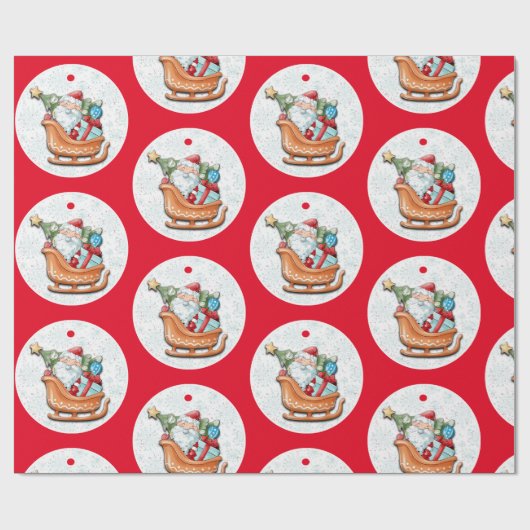 Santa on Red Geschenkpapier (Flach)