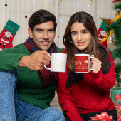 Santa on Reindeer Sled Christmas Milk Hot Cocoa Tasse