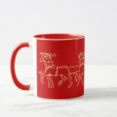 Santa on Reindeer Sled Christmas Milk Hot Cocoa Tasse (Links)