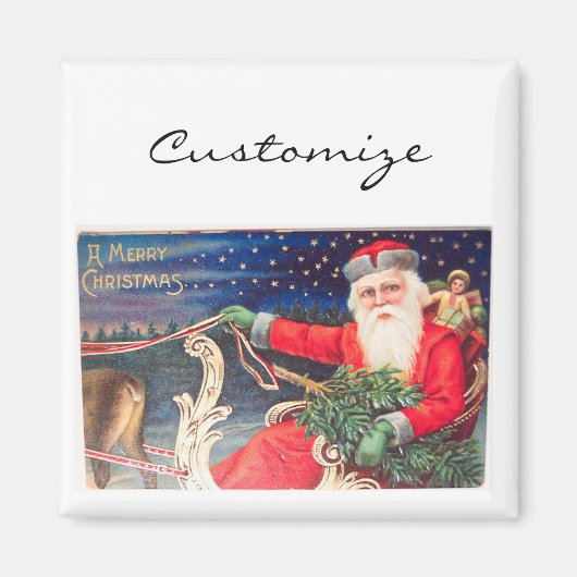 Santa on Schlitten Thunder_Cove Vintag Magnet (Vorne)