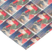 Santa on Schlitten Thunder_Cove Vintag Tischdecke (Schrägansicht)
