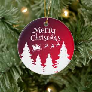 Santa on Sleigh Ornament - Festlicher Weihnachtsba