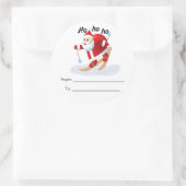 Santa on Snow Skis rund um Aufkleber (Tasche)