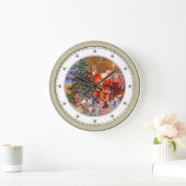 Santa on the Night Before Christmas Große Wanduhr (Zuhause)