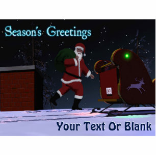 Santa on the Roof - Die Grüße der Saison Fotoskulptur Magnet