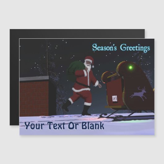 Santa on the Roof - Die Grüße der Saison Magnetkarte (Vorne/Hinten)