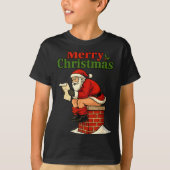 Santa Ong Down Chimney Shirt Funny Naughty Xmas Sa (Vorderseite)