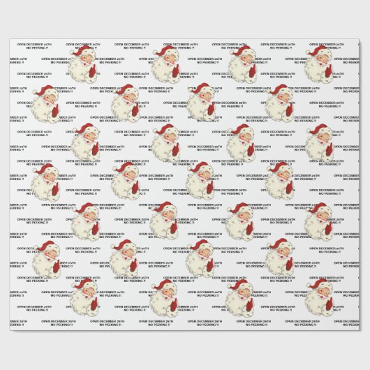 Santa Open Dezember 25. keine Pause ! Geschenkpapier (Flach)