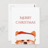 Santa Orange Corgi Frohe Weihnachten Postkarte (Vorne/Hinten)