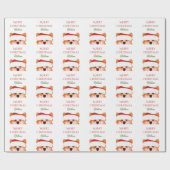 Santa Orange Corgi Merry Weihnachtsname Geschenkpapier (Flach)