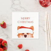 Santa Orange Corgi Weihnachten Serviette (Beispiel)