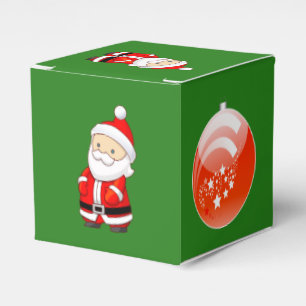 Santa & Orange Ornament Green Gevor Box Geschenkschachtel