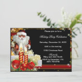 Santa Ornamente Kerzen Weihnachten Party Einladung (Stehend Vorderseite)