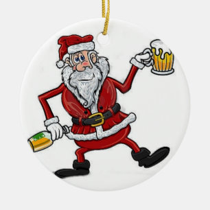 SANTA-ORNATION VON DRUNKIN KERAMIK ORNAMENT