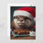 Santa Otter CBD Brownies Postkarte (Vorne/Hinten)