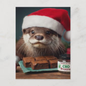 Santa Otter CBD Brownies Postkarte (Vorderseite)