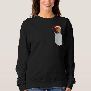 Santa Otter Pocket Funny Niedlich Weihnachten Sweatshirt
