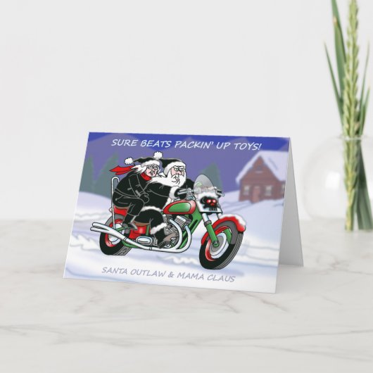Santa Outlaw mit Mama Claus Christmas Card© Karte (Vorderseite)