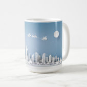 Santa Over New York City Christmas Mug Kaffeetasse (VorderseiteRechts)