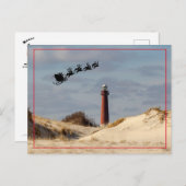 Santa Over the Barnegat Lighthouse Postkarte (Vorne/Hinten)