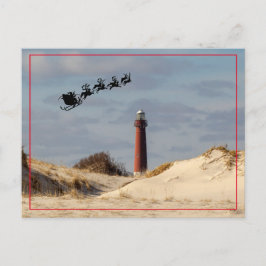 Santa Over the Barnegat Lighthouse Postkarte