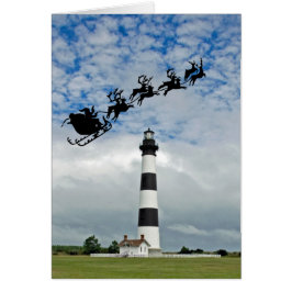 Santa Over the Bodie Island Lighthouse
