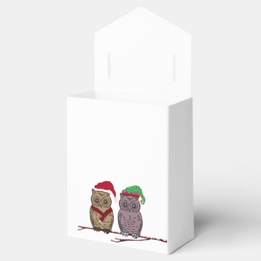 "Santa Owl and Elf Owl Gefälligbox" Geschenkschachtel (Geöffnet)
