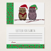 Santa Owl and Elf Owl Letter of Santa (Vorne & Hinten)